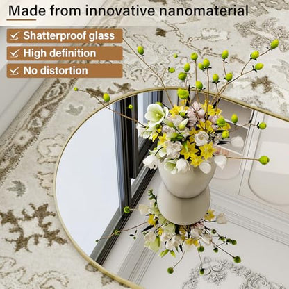 Matte Gold Arched 65"x24" Mirror Full Length Leaning Hanging - color: Gold, size: 65"L x 24"W