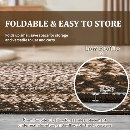 RUGSREAL Washable 2x10 Runner Rug for Hallway Kitchen Modern Runner Rugs - color: Brown, size: 2' x 10' (Runner)