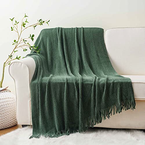 BATTILO HOME Dark Green Throw Blanket for Couch, 50"x60" - color: Dark Green, size: 50 x 60 in.