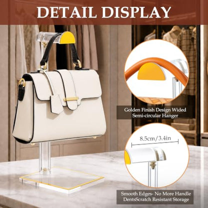 Acrylic Purse Display Stand, Adjustable Handbag Holder for Table & Closet