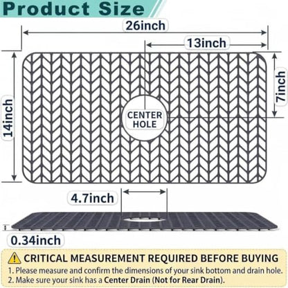 AWOKE Sink Protectors for Kitchen Sink 26x14in Center Drain Sink Mat - size: 26 x 14 Center Drain