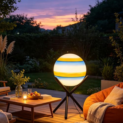 Lightdot 13.8-in Globe Floor Lamp Waterproof Outdoor Patio Floor Lamp, 10W - color: 13.8''Blue