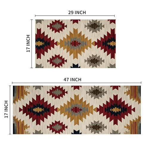 Artoid Mode Diamond Pattern Retro Kitchen Mats Set of 2-17x29 + 17x47