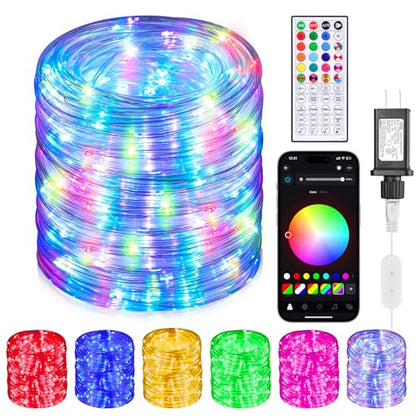 132FT 400 LED Rope Lights Outdoor Waterproof with Remote & APP Control - size: 132FT