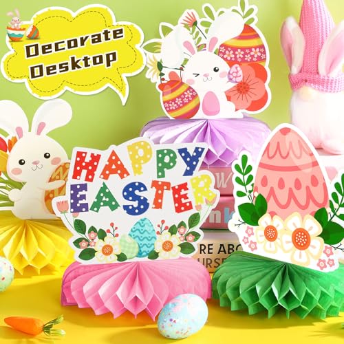 Happy Easter Honeycomb Centerpiece Decorations for Table