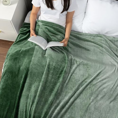 PAVILIA Green Ombre Fleece Throw Blanket for Couch Sofa Bed, 50x60 - color: Gradient - Green, size: 50 x 60 Inches - Throw