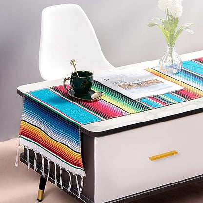Mexican Table Runner 14 x 84 in Serape Decor for Cinco de Mayo Fiesta Party - style: 1Pack