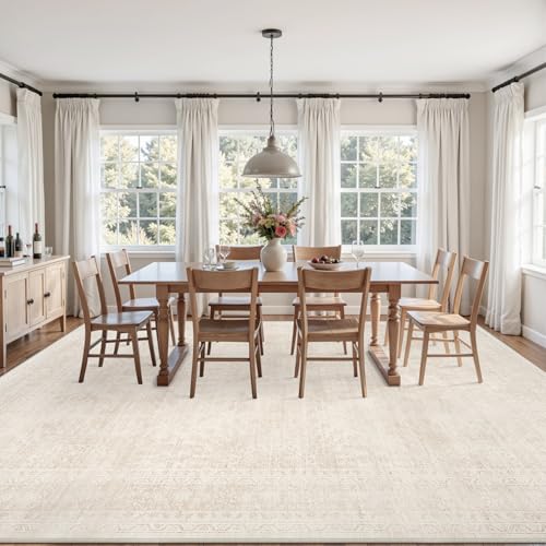 8x10 Area Rugs Living Room: Bedroom Neutral Washable Carpet Beige - color: Beige, size: 8' x 10' (Rectangular)