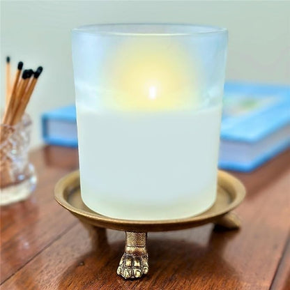 Hapton House 100% Solid Brass Clawfoot Dish - Pedestal Dish - 4.6 in - Candle Dish - Candle Holder - Candle Stand - Jewelry Dish - Jewelry Holder - Perfect for Wax Candles, Jewelry, Rings, Trinkets