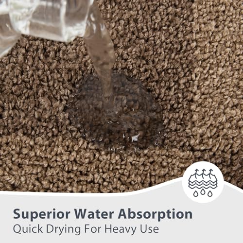 Bathroom Rugs, 24" x 36" Soft Bath Rugs, Checkered Grayish Brown & Coffee - color: Checkered-grayish Brown & Coffee, size: 24" X 36"