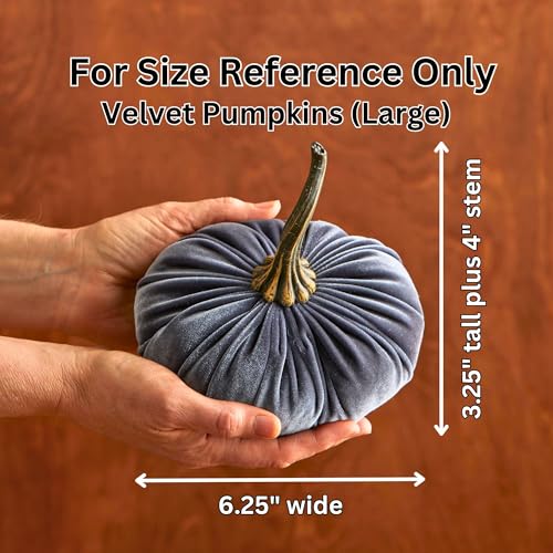 Set of 3 Velvet 6.25 Inch Pumpkins (Harvest, Bronze, Rust) - color: Harvest, Bronze, Rust