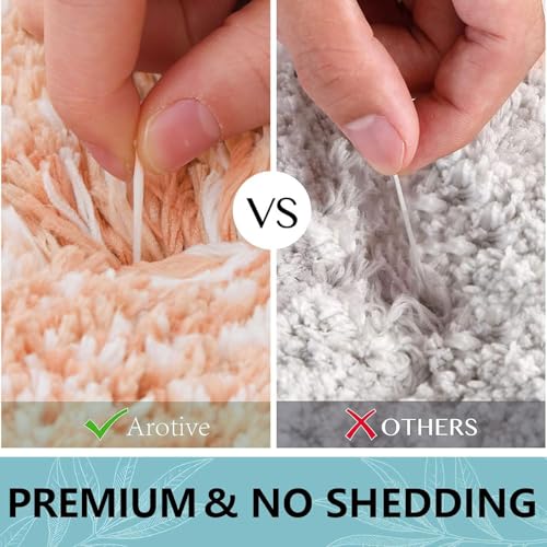 Arotive Microfiber Bathroom Rugs, Shaggy Soft Absorbent Bath Rug, 59x24 - color: Peach, size: 59" X 24"