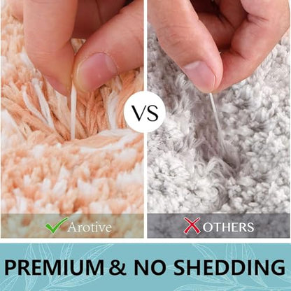 Arotive Microfiber Bathroom Rugs, Shaggy Soft Absorbent Bath Rug, 59x24 - color: Peach, size: 59" X 24"