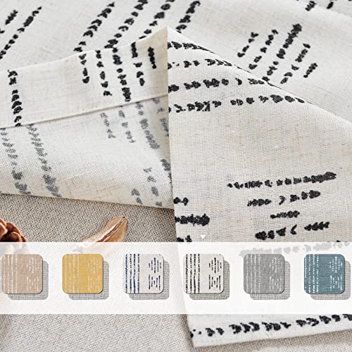 jinchan Striped Valance 18 Inch Modern Boho 1 Panel Black on Linen - color: Boho Black on Linen, size: 50"W x 18"L (Pack of 1)