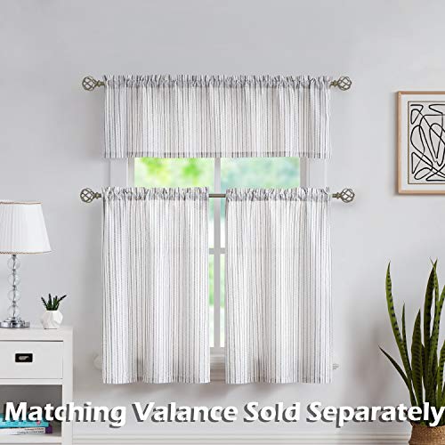 SXZJTEX Black White Striped Sheer Curtains 63 Inch Living Room Bedroom - color: Black, size: 40"W x 63"L (Pack of 2)