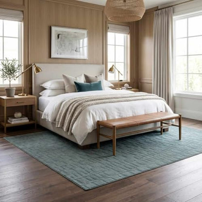Hauteloom Galaxia Hallway, Kitchen Machine Washable Runner Rug - Modern Organic Geometric - Teal, Slate Blue, Dark Gray, Turquoise - 2'7" x 7'3" - color: Teal, Dark Gray, Turquoise / Dragan, size: 2'7" x 7'3" (Runner)