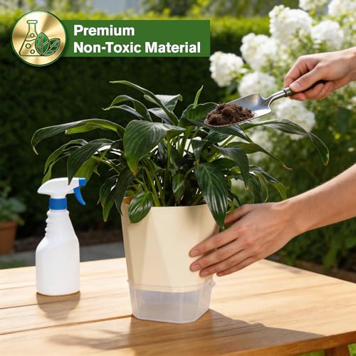 MIPON 3 Size Self Watering Hanging Planters with Macrame Plant Hanger