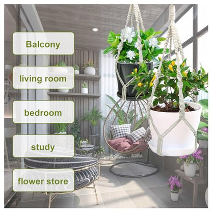 Macrame Plant Hangers, 20 inch Plant Hangers Indoor, Short No Tassels - size: 20inch