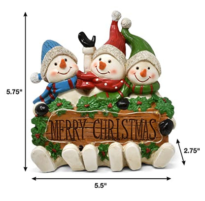 Gift Boutique - Mini Merry Christmas Snowman Trio LED Table Topper Decor