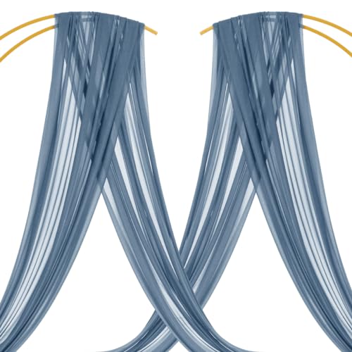 Sheer Gauze Wedding Arch Draping Fabric 29" x 20 FT 2 Panel Dusty Blue - color: Dusty Blue, size: 29"w x 240"l (Pack of 2)