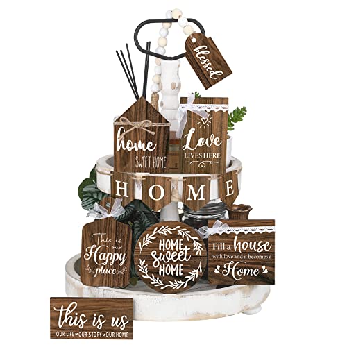 FairySandy 11 Pcs Tiered Tray Decor Farmhouse Set, Vintage - style: Vintage