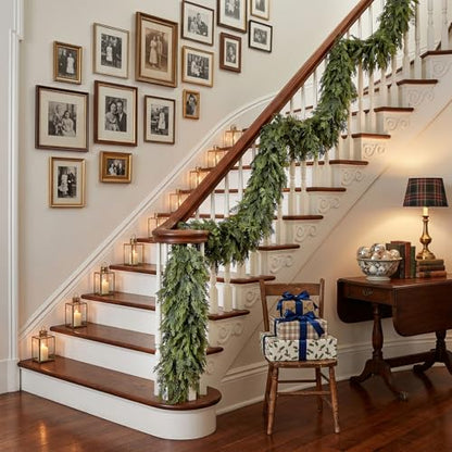 Daynight 9FT Christmas Garland, 1 Pcs Realistic Cedar Garlands - size: 9FT