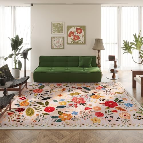 Rugcomf Area Rug 6x9 Washable, Beige - color: Beige, size: 6' x 9' (Rectangular)