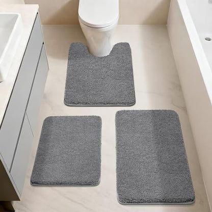 COSYHOMEER Extra Thick Bath Rug for Bathroom NonSlip BathMat 16x24Dark Grey - color: Dark Grey, size: 1'4" X 2' (Rectangular)