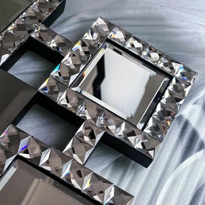 Large 47"x24" Decorative Mirror with Crystal
