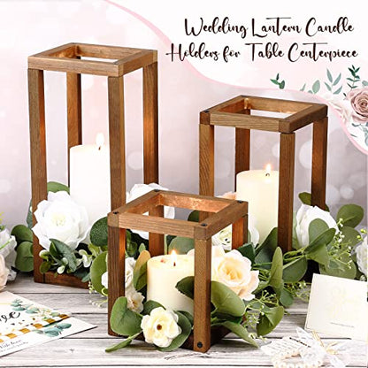 Yaomiao 12 Pcs Wooden Candle Lanterns Bulk