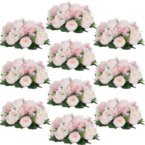 Flower Balls Centerpieces for Tables: Pink Silk Rose, 10Pcs - color: Pink & Purple, size: 10 PCS