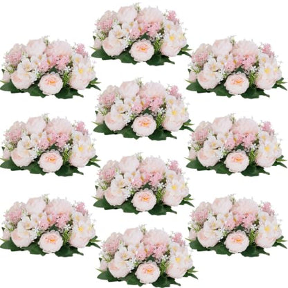 Flower Balls Centerpieces for Tables: Pink Silk Rose, 10Pcs - color: Pink & Purple, size: 10 PCS