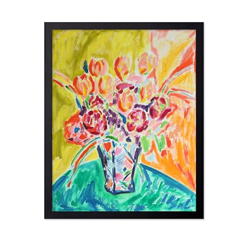 Monem Art Colorful Bouquet Print - Fauvist Floral Still Life Poster - Wall Decor for Living Room, Bedroom or Dining Room - 8x10 Unframed Wall Art by Tamara Jare - color: Style-05, size: 8"L x 10"W