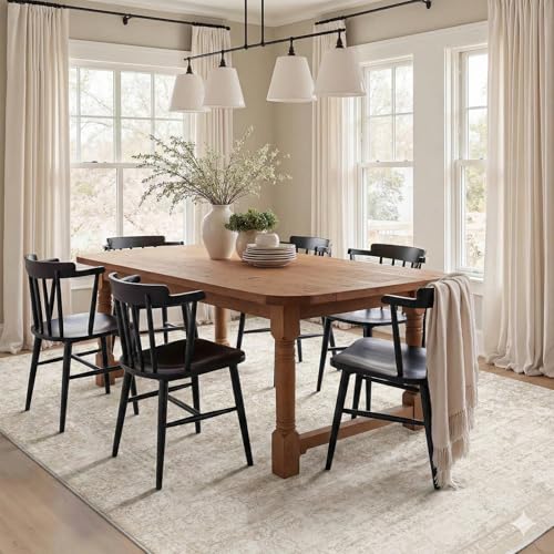 Homemate Washable Rug 5x7 Area Rugs - Vintage Rugs for Living Room - color: Beige, size: 5x7 ft