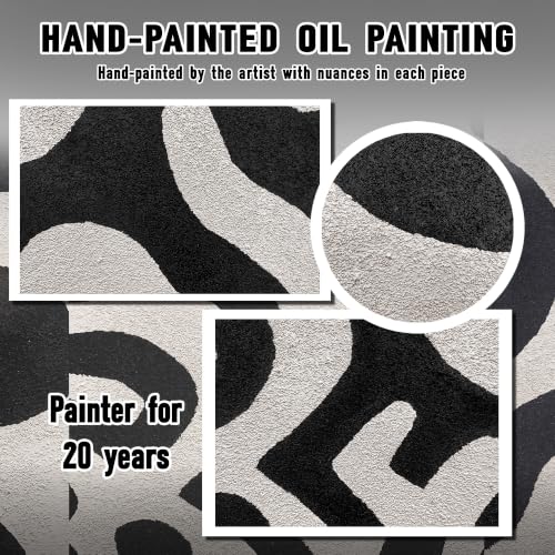 3PCS Hand-Painted Minimalist Abstract Wall Art for Living Room Bedroom - color: Black, size: 24"L x 36"W