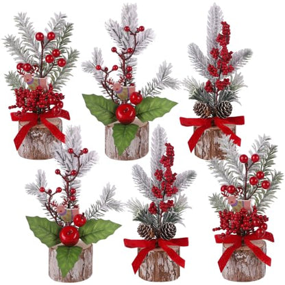 winemana Christmas Table Decorations Indoor Xmas Centerpieces Decor, 6 Pack - size: Style 8