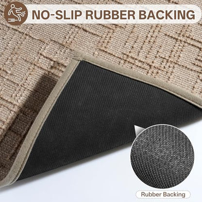 Bath Mat Non Slip,Quick Dry Bathroom Rug Under Door,16"x24",Brown - color: A- Brown, size: 16"x24"