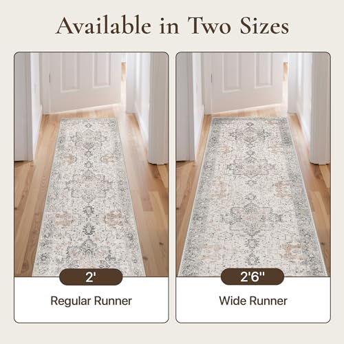 GENIMO 2'6"x11' Washable Runner Rug Non Slip for Hallway, Light Taupe Brown - color: Light Taupe Brown, size: 2'6" x 11' (Runner)