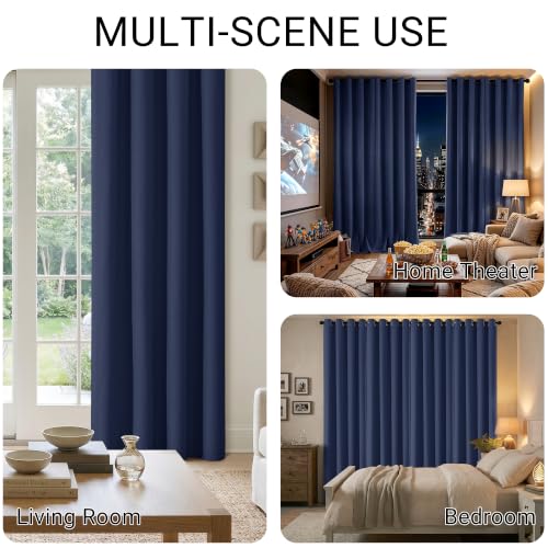 ChrisDowa Navy Blue Blackout Curtains 45 Inches Long 2 Panels for Bedroom - color: Navy Blue, size: 52"W x 45"L (Pack of 2)