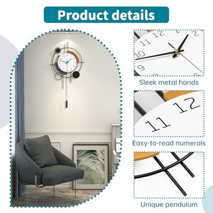 Large Wall Clocks for Living Room Decor Modern Silent Wall Clock - size: 14*23 inch