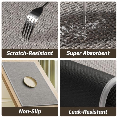 RESARE Kitchen Mats, Non Slip Kitchen Mats for Floor, Absorbent Quick Dry Washable Kitchen Rugs in Front of Sink, Hallway, Laundry, Kitchen Floor Mat(Grey, 17"x 30") - color: Grey, size: 17"×30"