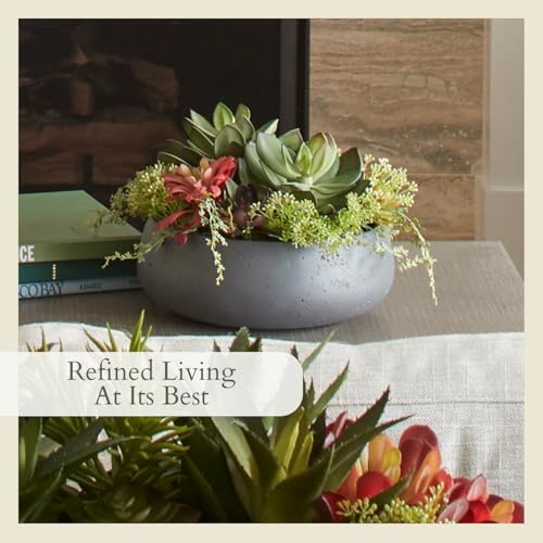 CG Hunter, Faux Succulent Arrangement, Grey, Home Decor - size: 14" Round Grey