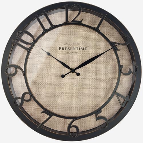 Presentime 13" Farmhouse Series Wall Clock - color: Oil Rubbed Antique Bronze, size: 13 inch