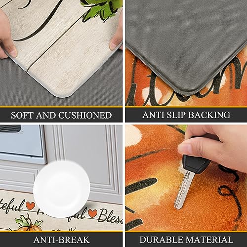 Pauwer Fall Pumpkin Kitchen Rugs Set of 2, Anti Fatigue Kitchen Mats - color: Autumn