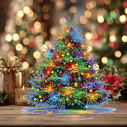 Yunzlly Stand Up Diamond Art Painting Kit, Desktop Gem Painting Ornament Kit for Adults, Tabletop Acrylic Diamond Board Painting (Christmas Tree) - color: Christmas Tree