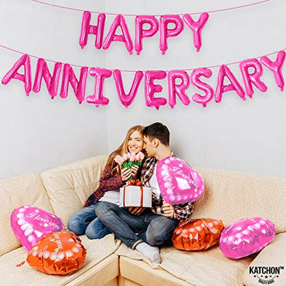 KatchOn Hot Pink Anniversary Balloons 16 Inch - style: Hot Pink