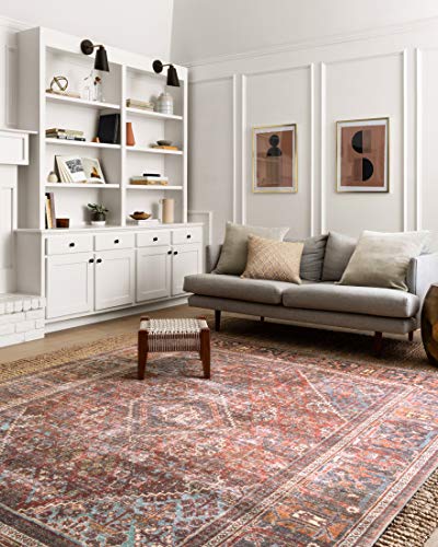 Loloi Loren Brick/Midnight 3'-6" x 5'-6" Accent Rug - color: Brick / Midnight, size: 3'6" x 5'6" (Rectangular)