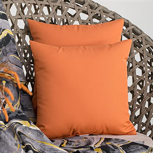JMGBird Outside Pillows Patio Pillows Outdoor Throw Pillow with Insert - color: Orange