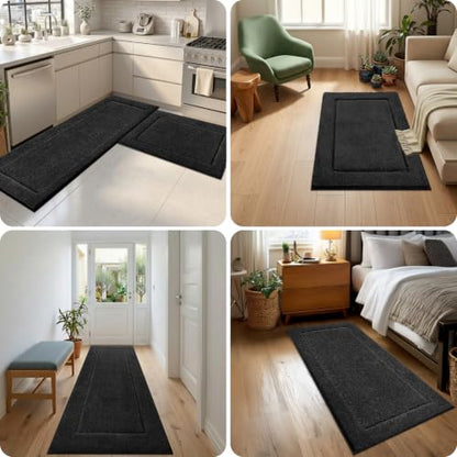 Extra Soft Bathroom Rug 24" x 36", Bath Mat, Throw Rug for Kitchen - color: Black, size: 24" x 36"