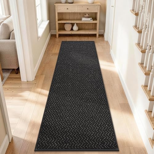 COSY HOMEER Hallway Runner Rugs Non-Slip Washable 2'x6' Black - color: Black, size: 2' x 6'